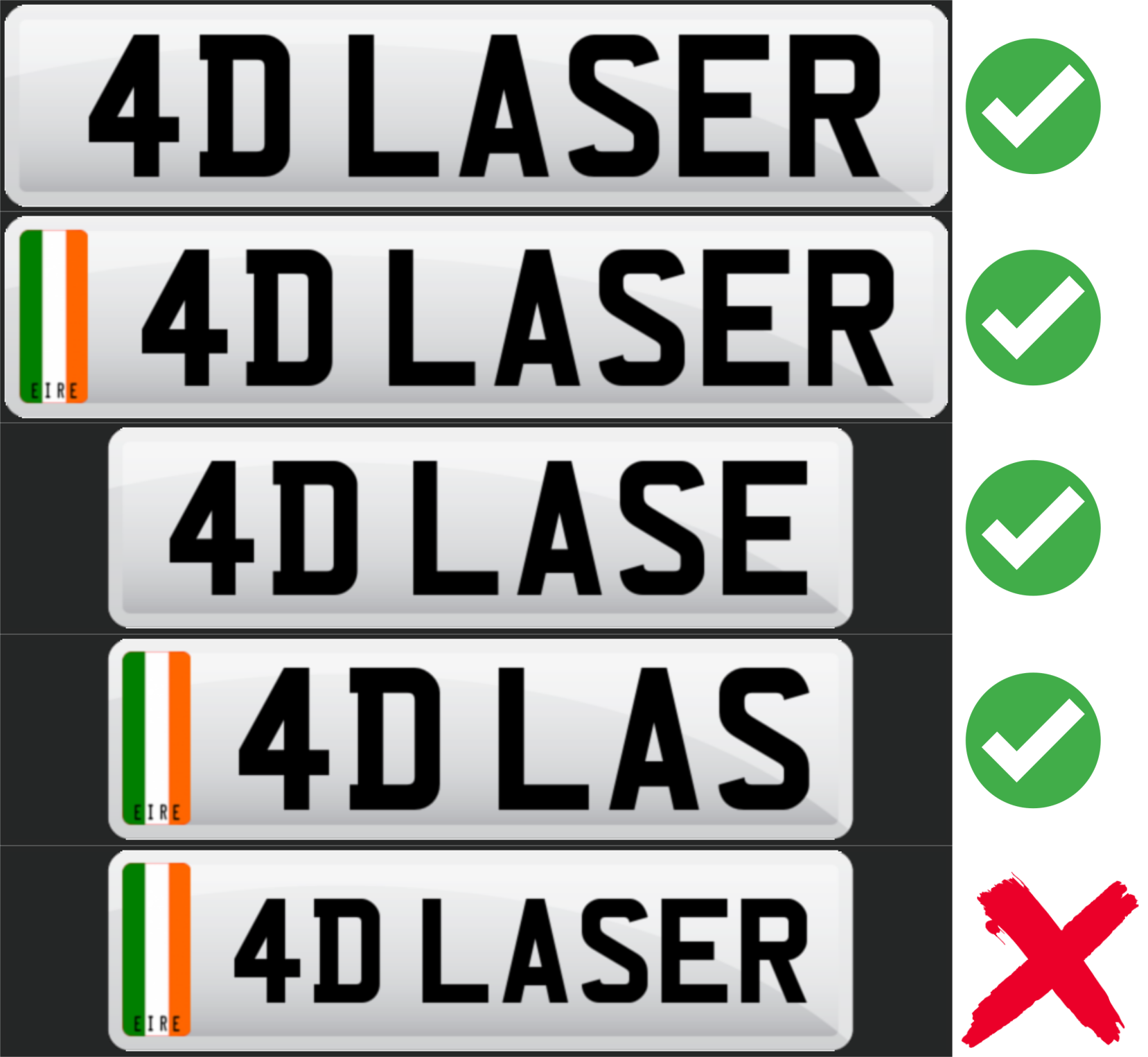 4D plates character limit 
